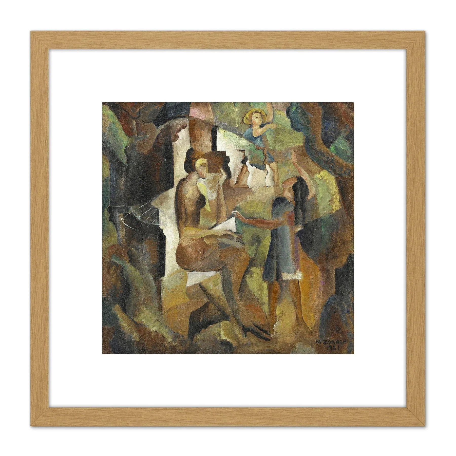 Artery8 Marguerite Thompson Zorach Memories California Childhood 8X8 Inch Square Wooden Framed Wall Art Print Picture with Mount