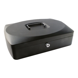 Q-Connect 10 Inch Cash Box - Black