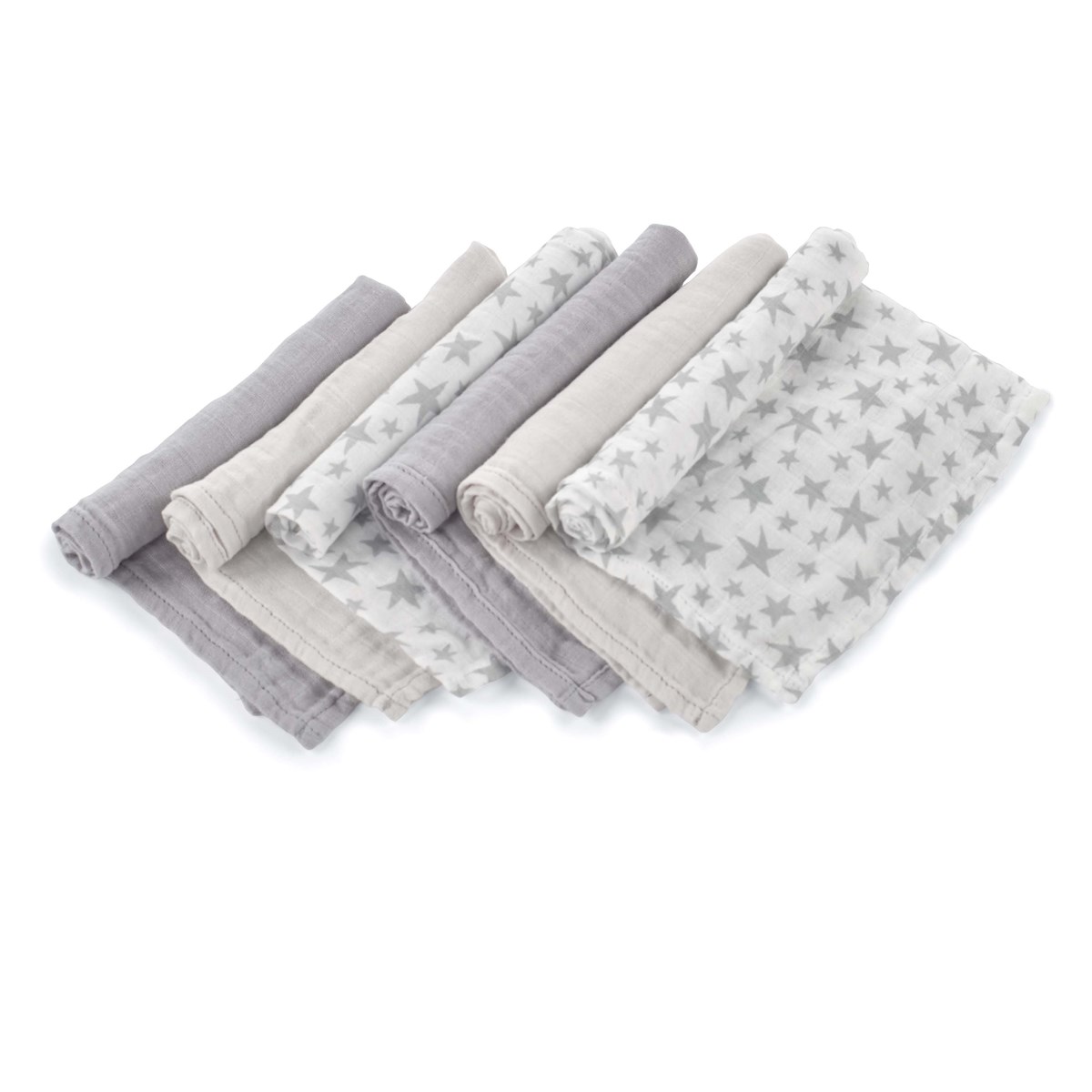  Bamboo Muslin Cloths - 35x35cm (6 pcs.) / Star