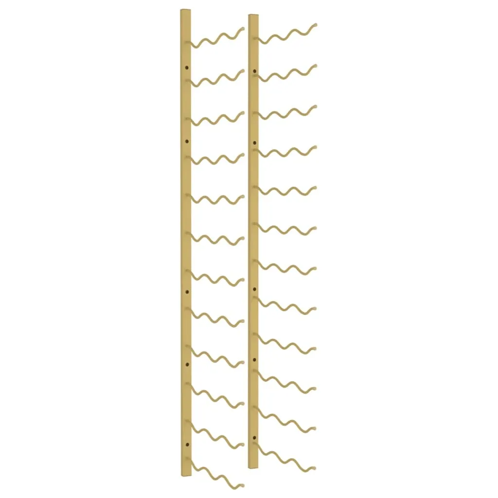 VidaXL Wall Mounted Wine Rack for 36 Bottles Gold Iron