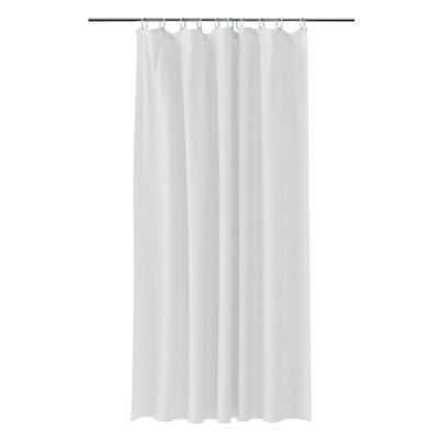  Glomma White Plain Shower Curtain (H)200Cm (W)180Cm