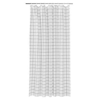  Aetna White & Black Grid Shower Curtain (W)180Cm