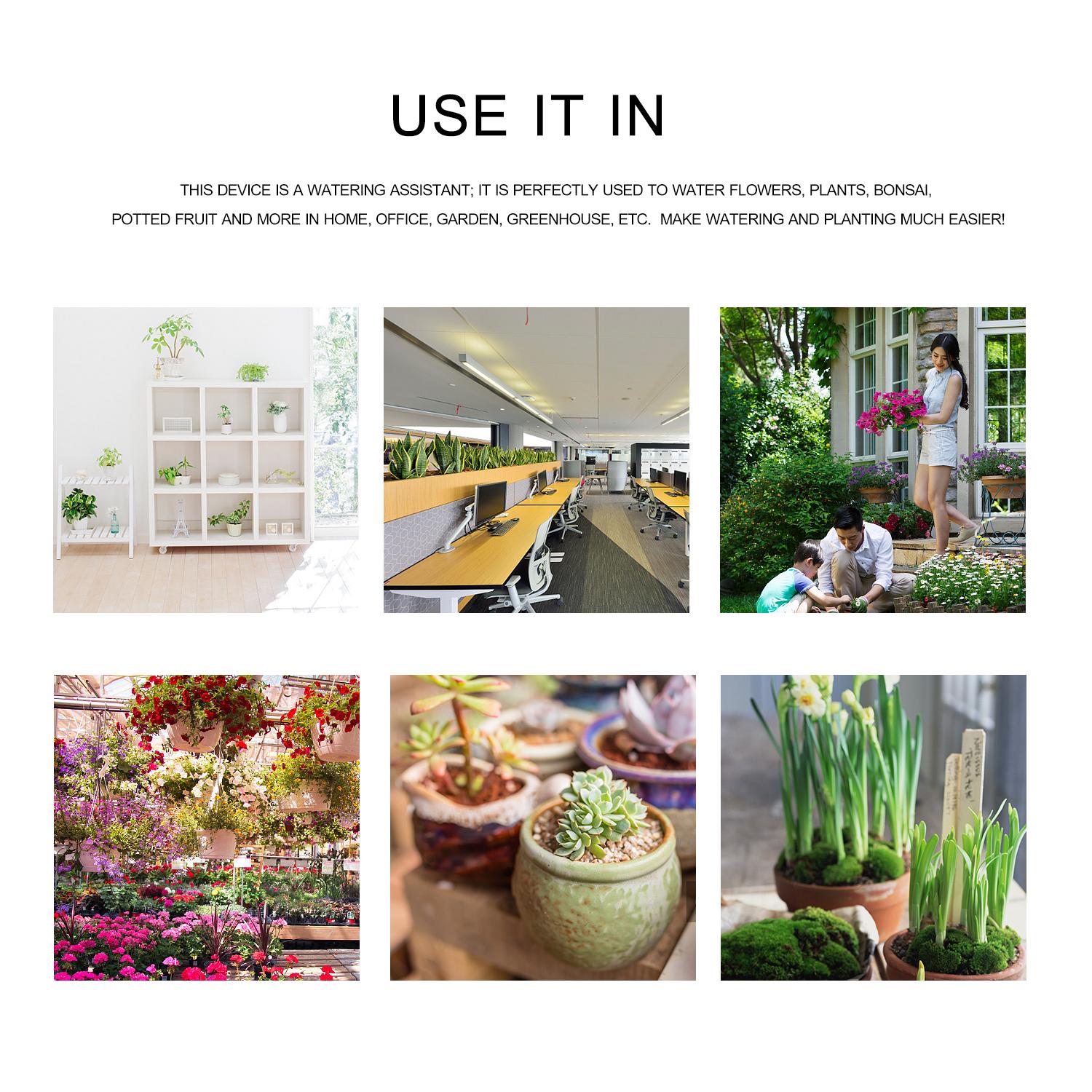 TOMTOP JMS Automated Watering Device Smart Water Controller Automatically Watering System Drip Irrigation Kit white