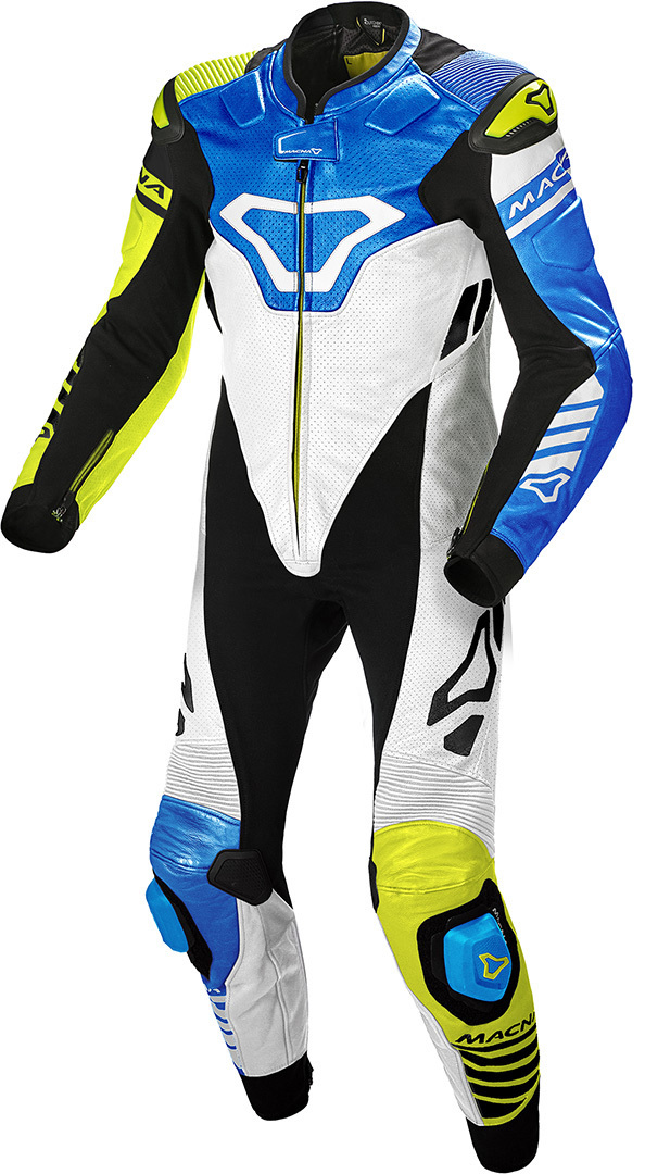 Macna Tracktix One Piece perforated Motorcycle Leather Suit, yellow, Size 50, yellow, Size 50