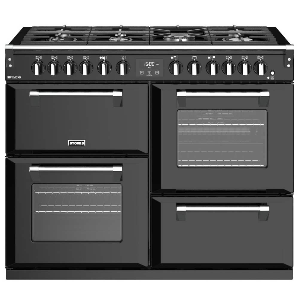 Stoves Richmond S1100DF 110cm Dual Fuel Range Cooker - Black - A/A/A Rated