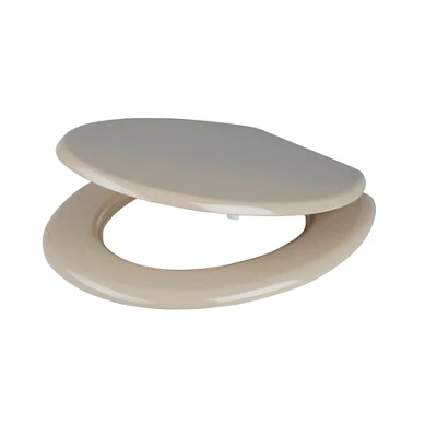 Cooke & Lewis Palmi Taupe Round Standard Close Toilet Seat