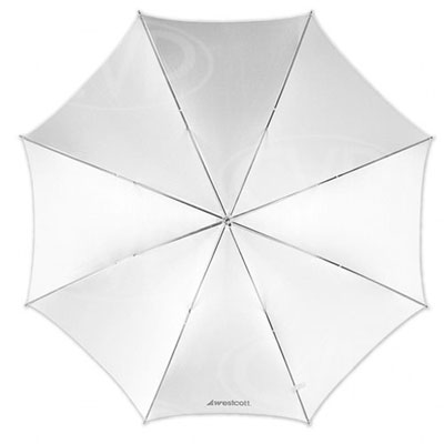 Westcott 43 inch Optical White Satin Collapsible Umbrella