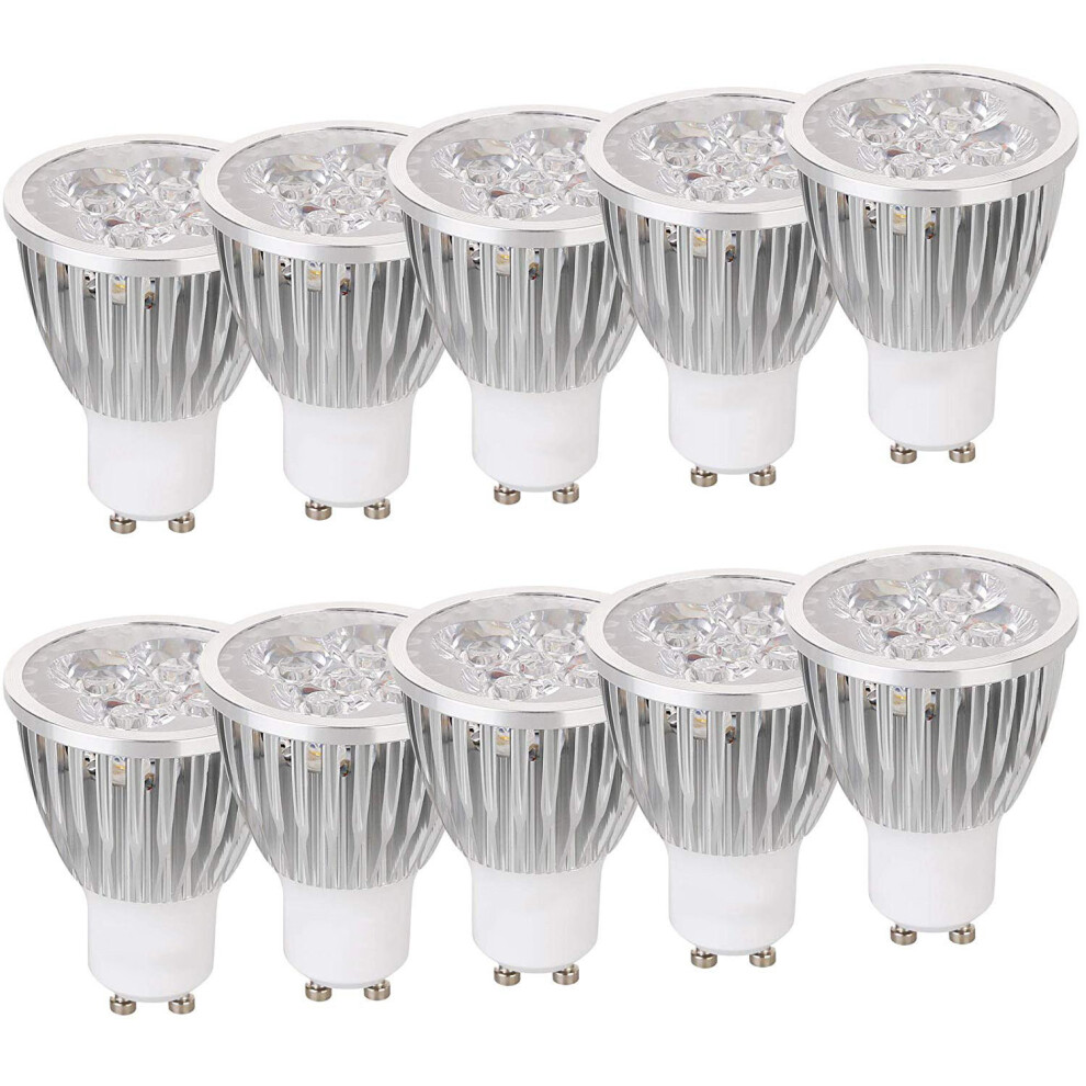 RANPO 10x Led Spotlights Gu10 Cool White 6000k Light Bulb 6w 600lm Lamp