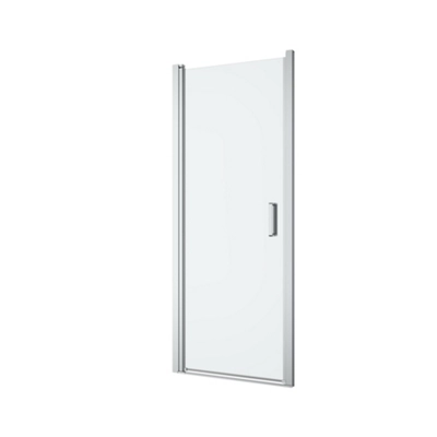 GoodHome Ledava Minimal Frame Chrome Effect Clear Glass Pivot Shower Door (H)195Cm (W)80Cm