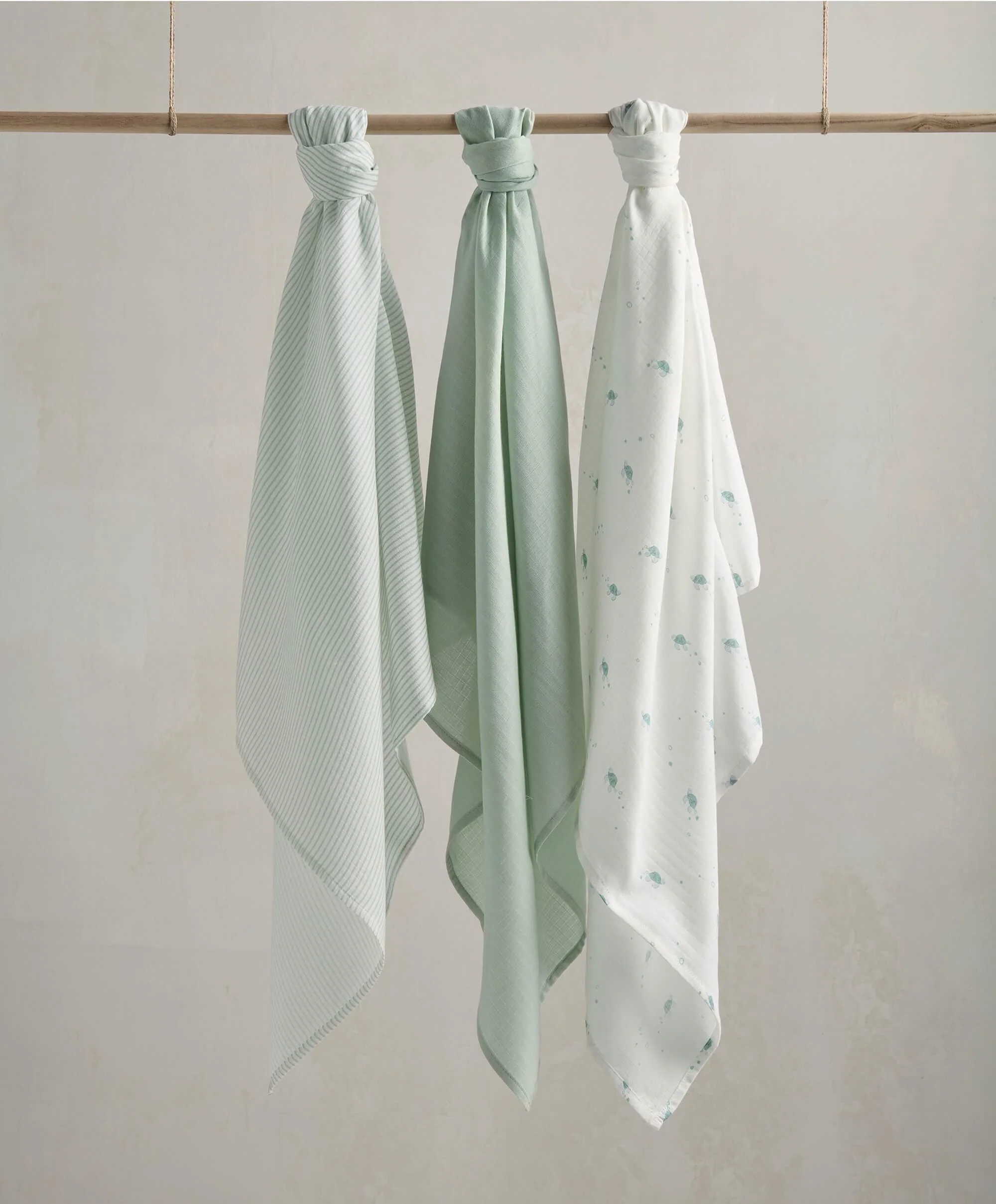 Mamas & Papas Large Turtle Muslin Cloths - 3 Pack
