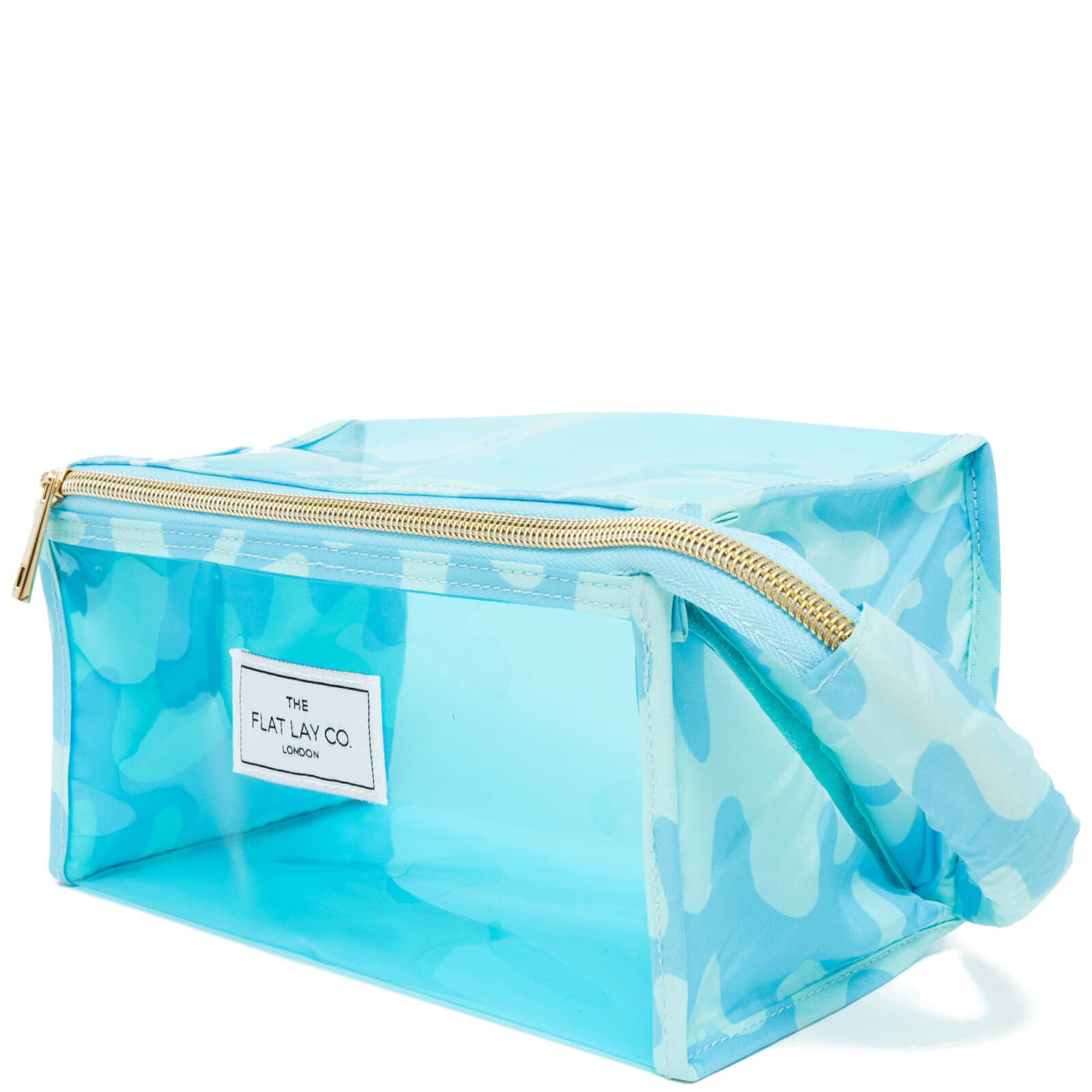 The Flat Lay Co. Open Flat Makeup Jelly Box Bag Blue Drips|