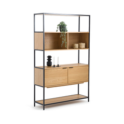 La Redoute Interieurs Volga Wood & Metal Shelving Unit with 2 Compartments & 2 Doors by La Redoute