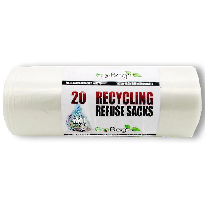 KEYSTONE Ecobag 232 20 Clear Recycling Sacks - 100L, Pk20