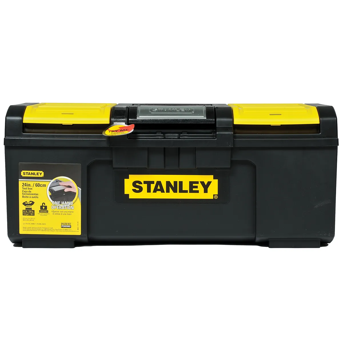 Stanley Caja de herramientas , Negro, amarillo, Plástico, Caja de Herramientas, 2 cajones, 600 x 255 x 280mm, 1-79-218