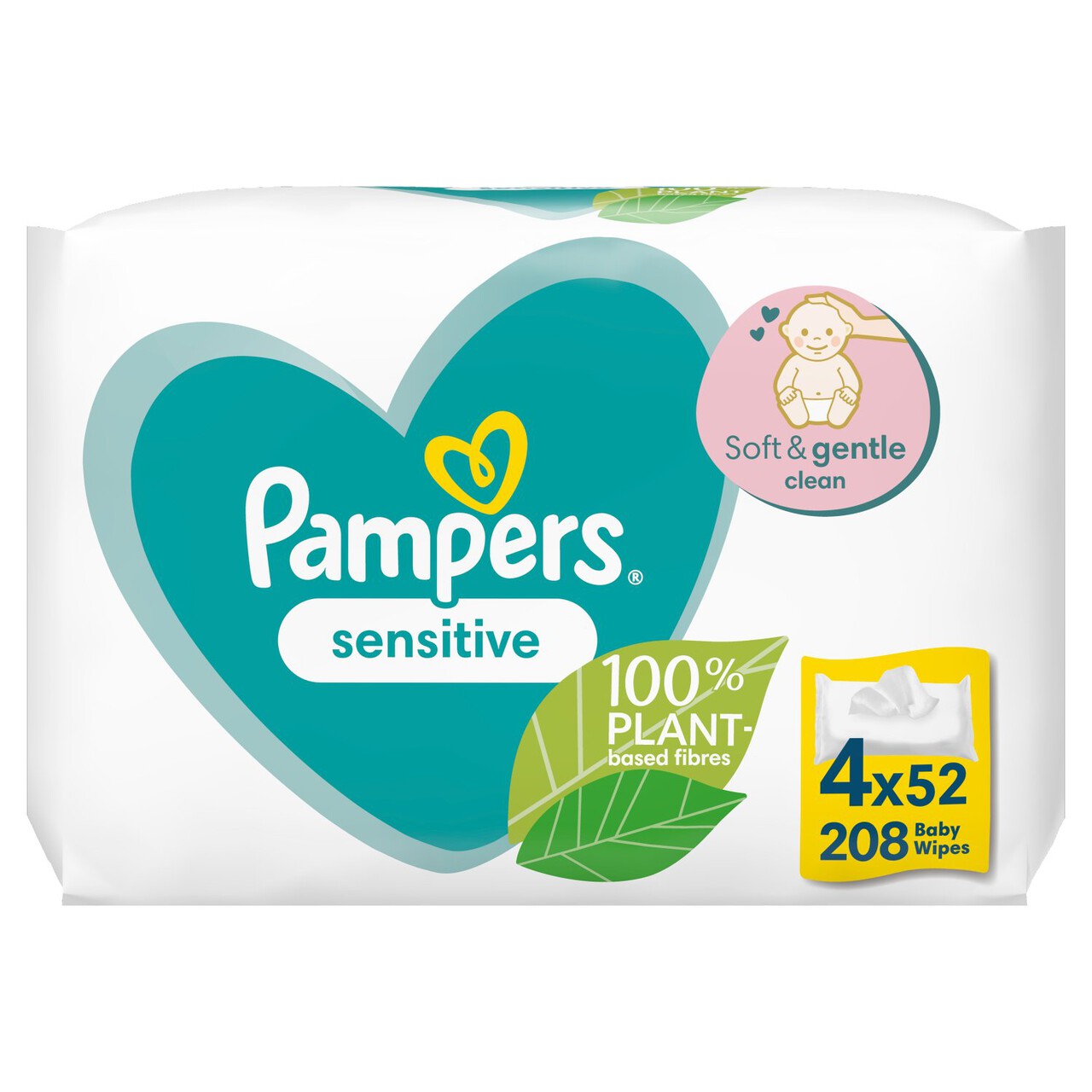 Pampers Sensitive Baby Gentle Wet Wipes for Sensitive Skin 4x52 pc