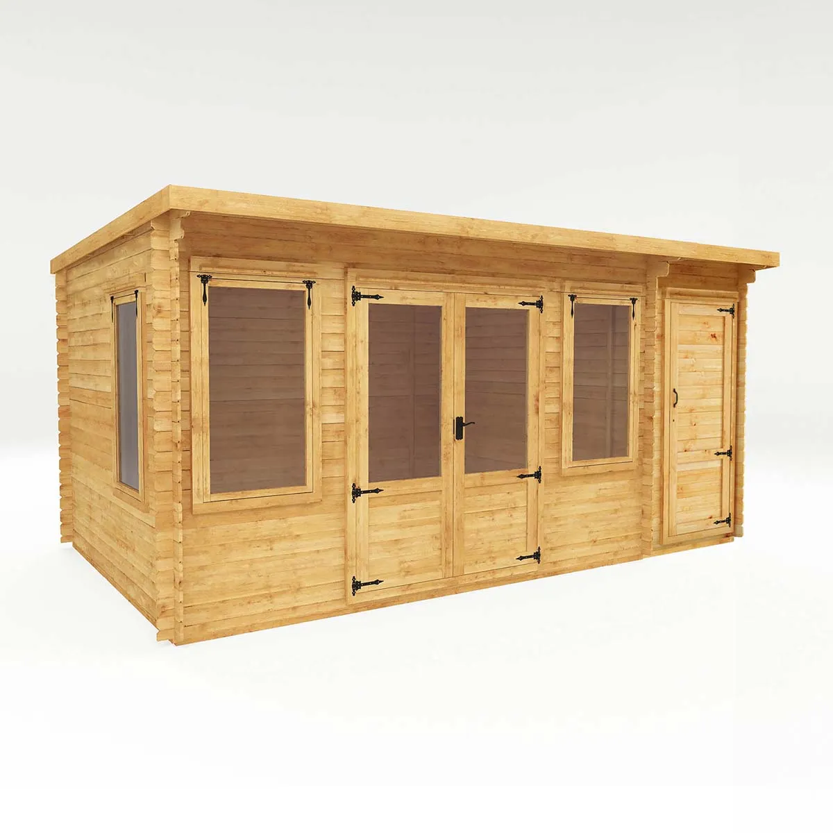 Mercia 5.1mx2.4m Log Cabin + Side Shed