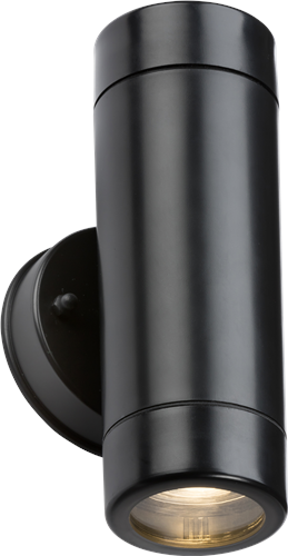  Eamon - 230v Ip54 Gu10 Polycarbonate Up/down Wall Light - Black