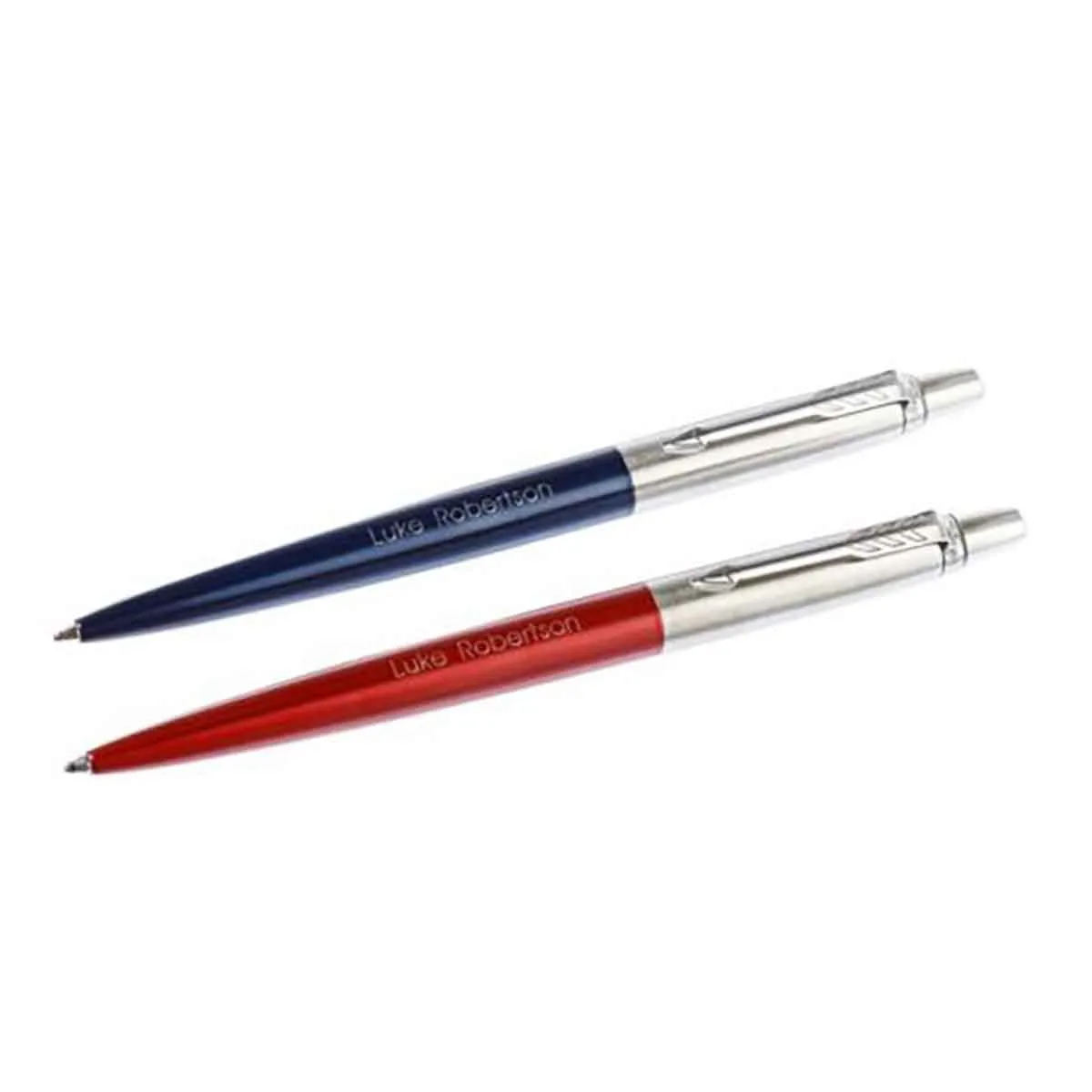 Parker Personalised Engraved Parker Jotter London Duo Red Ballpoint and Blue Gel Pens, Stainless Steel | Pens > Pens > Pens