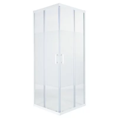 Cooke & Lewis Onega Framed Frosted Square Shower Enclosure - Corner Entry Double Sliding Door (W)90Cm (D)90Cm