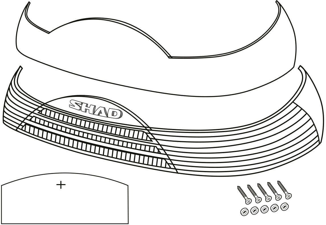 Shad 7757 Shad Sh46 Reflector Black Red, Black