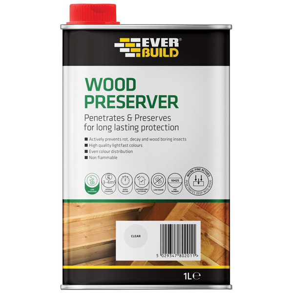 Everbuild Wood Preserver Clear 1 litre