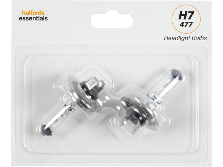 Halfords Essentials H7 477 Car Headlight Bulb Halfords Essentials Twin Pack