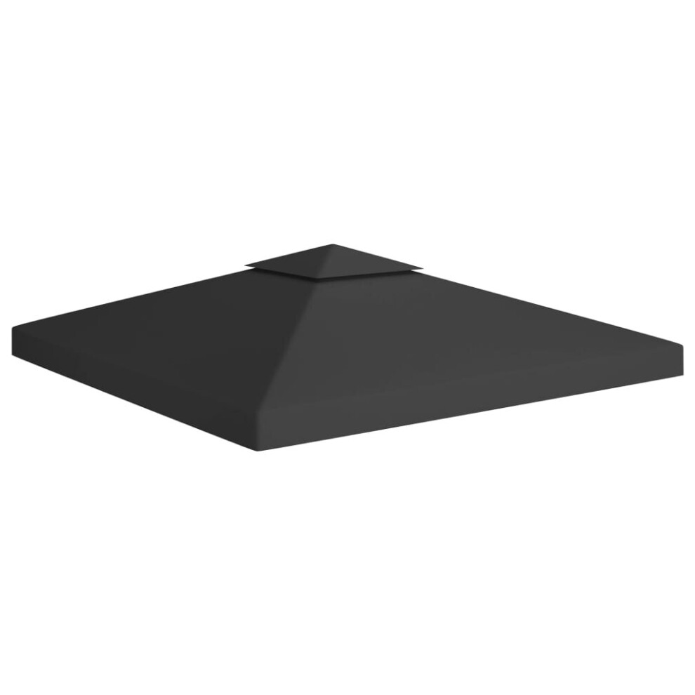 VidaXL 2-Tier Gazebo Top Cover 310 g/m² 3x3 m Black