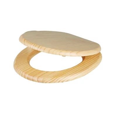 GoodHome Levanto Natural Pine Effect Standard Close Toilet Seat