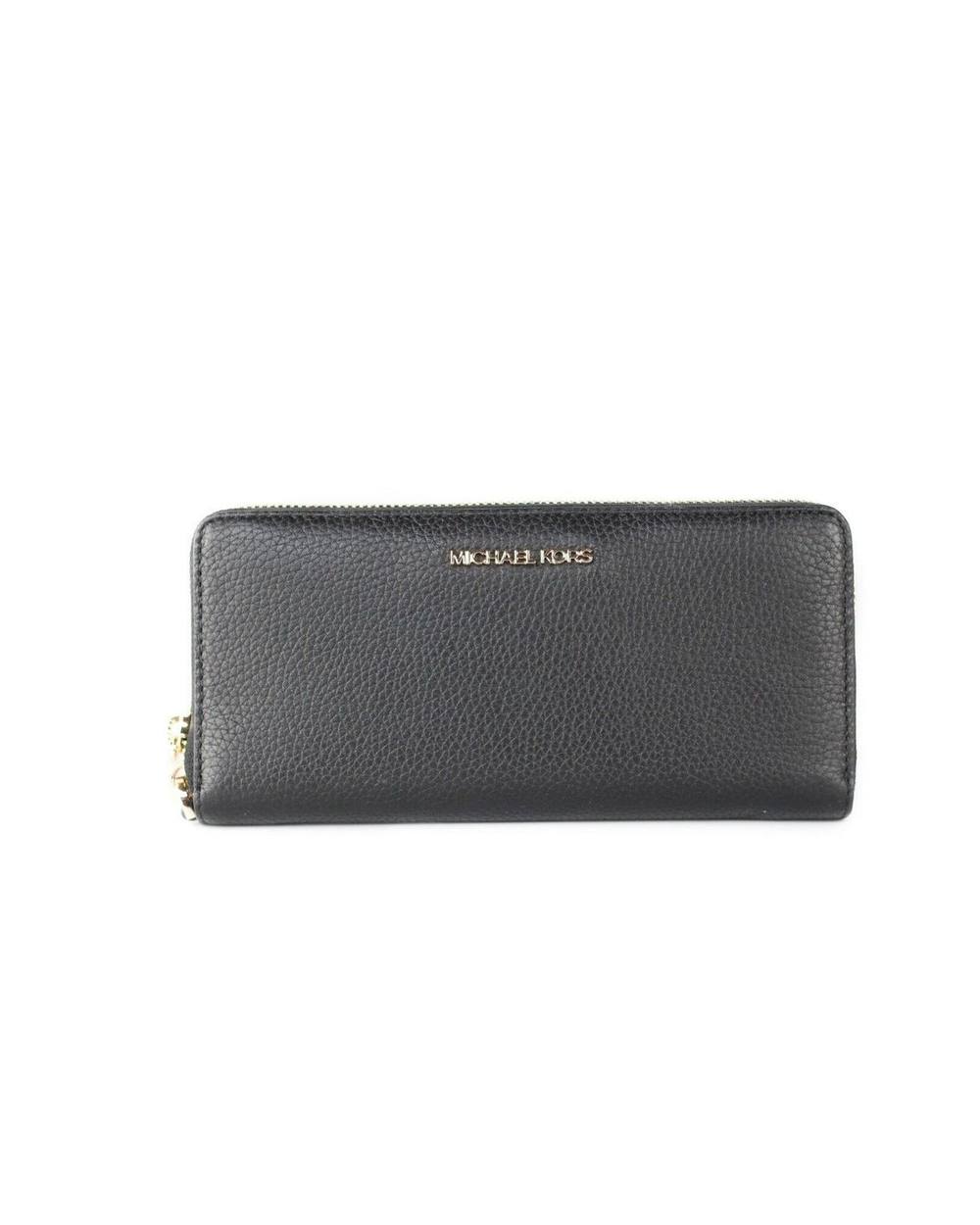 Michael Kors Womens Jet Set Travel Large Zip Wallet Black Wallets & Pouches - One Size