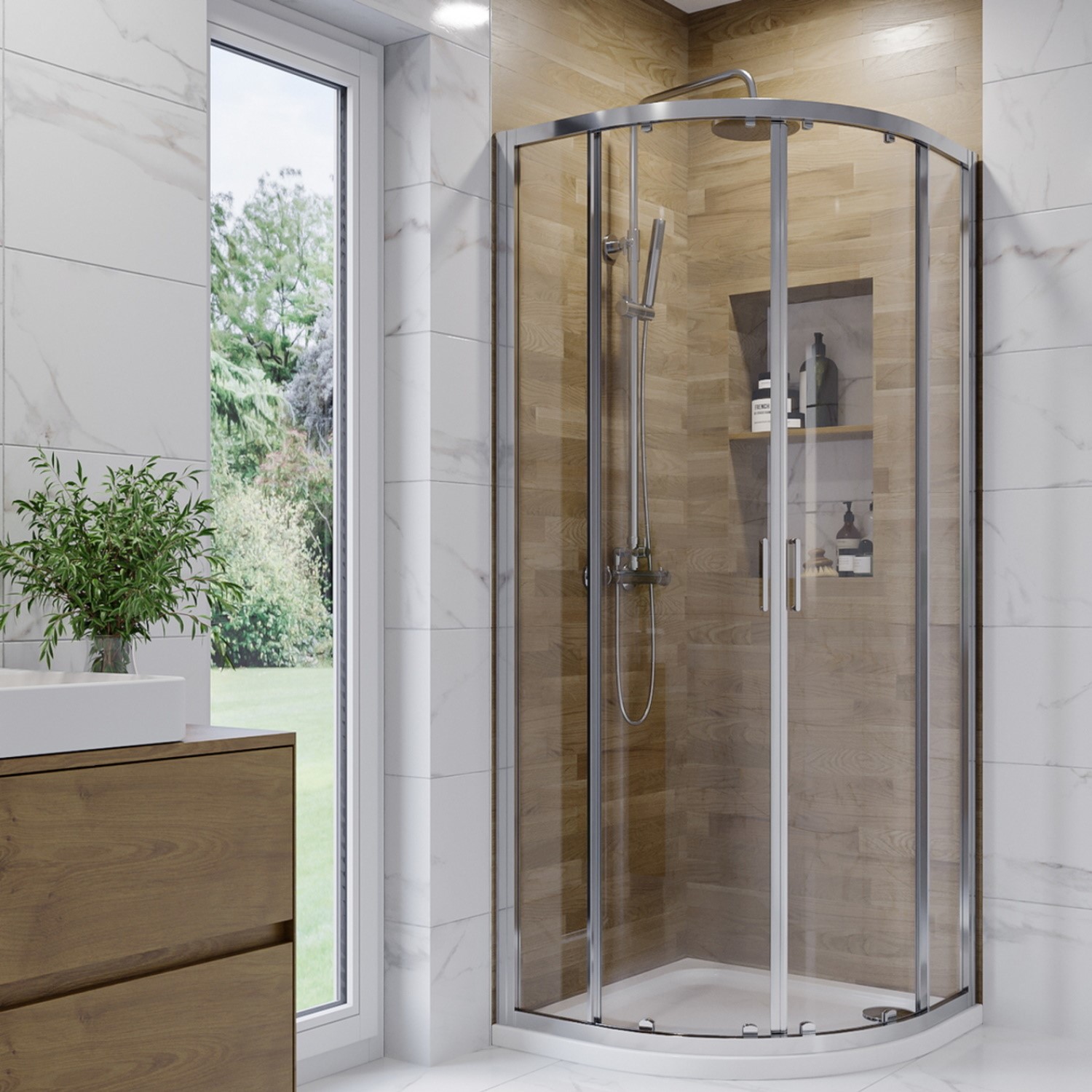 Carina 800mm Quadrant Shower Enclosure with Shower Tray - Carina