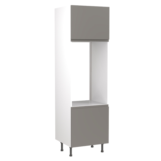 KitchenKIT J-Pull 60cm Double Oven Unit- Gloss Dust Grey