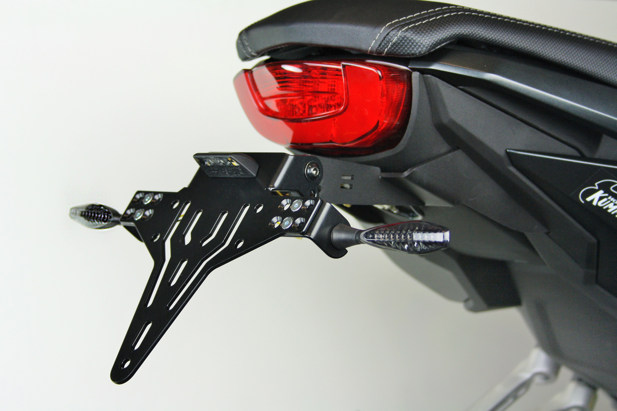 PROTECH license plate holder kit including reflector and plate light powder-coated stainless steel black, black