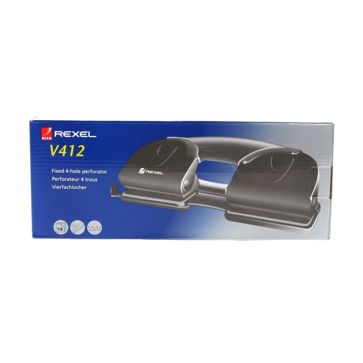 Rexel Rexel Economy 4 Hole Punch 12 Sheet Capacity, Black | Desk Accessories > Hole Punches > Hole Punches