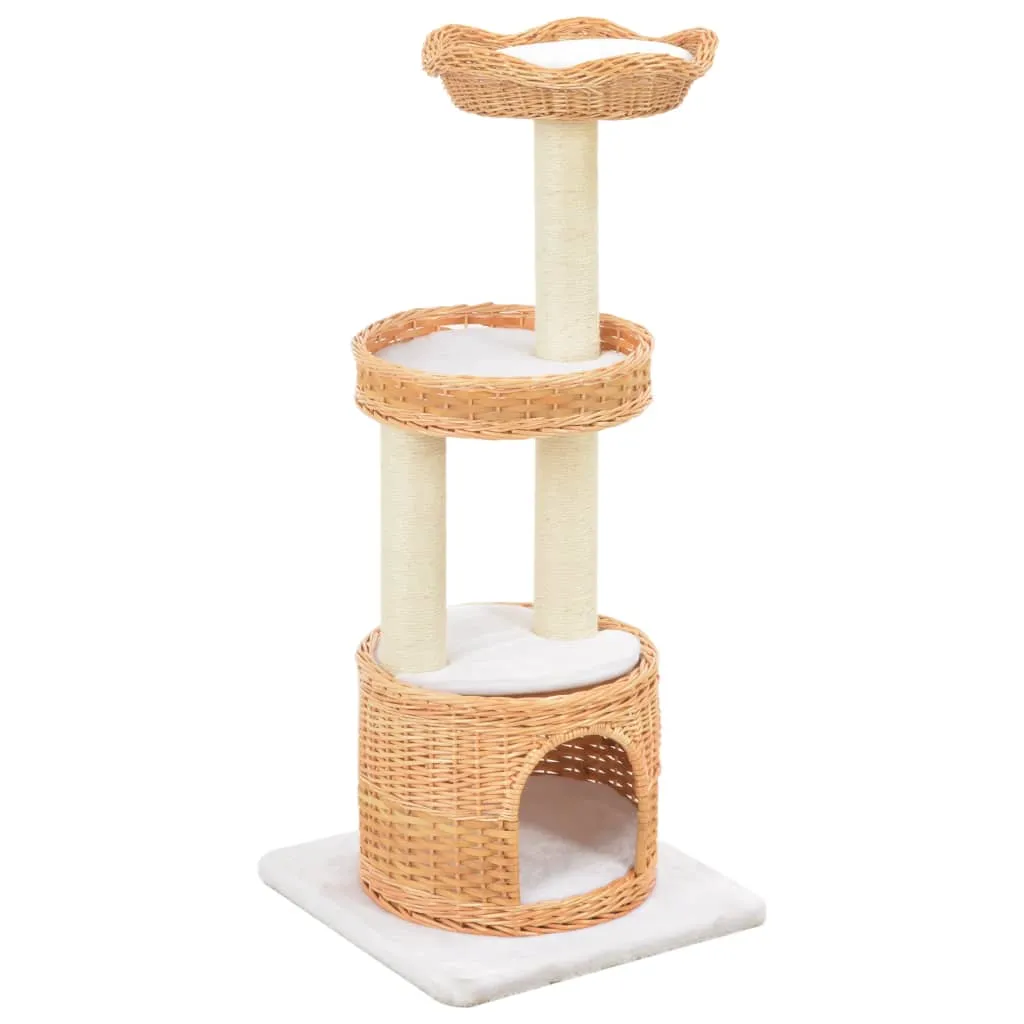 VidaXL Cat Tree with Sisal Scratching Post Natural Willow Wood