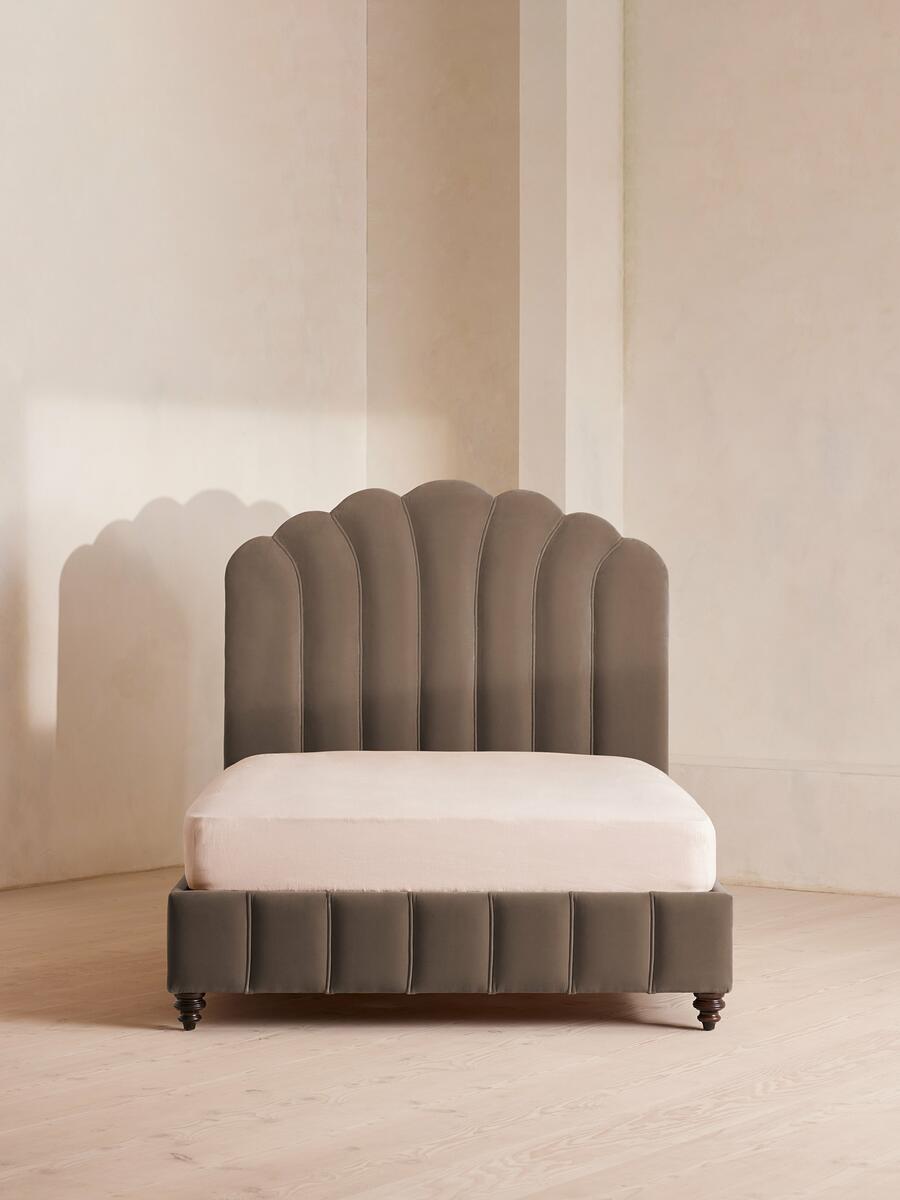 Soho Home Manette Bed, Double, Velvet, Taupe