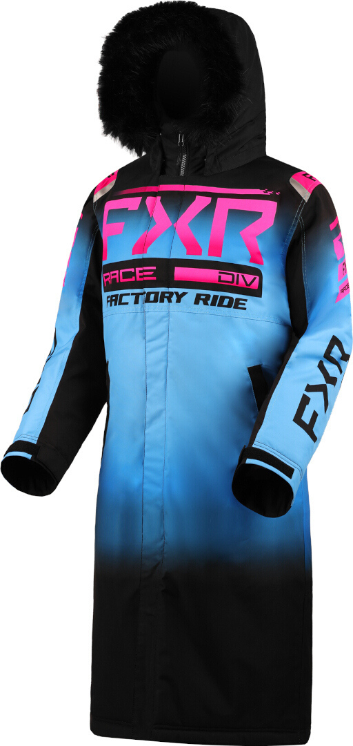  Warm-Up 2023 Ladies Snowmobile Coat, black-blue, Size M for Women, black-blue, Size M for Women