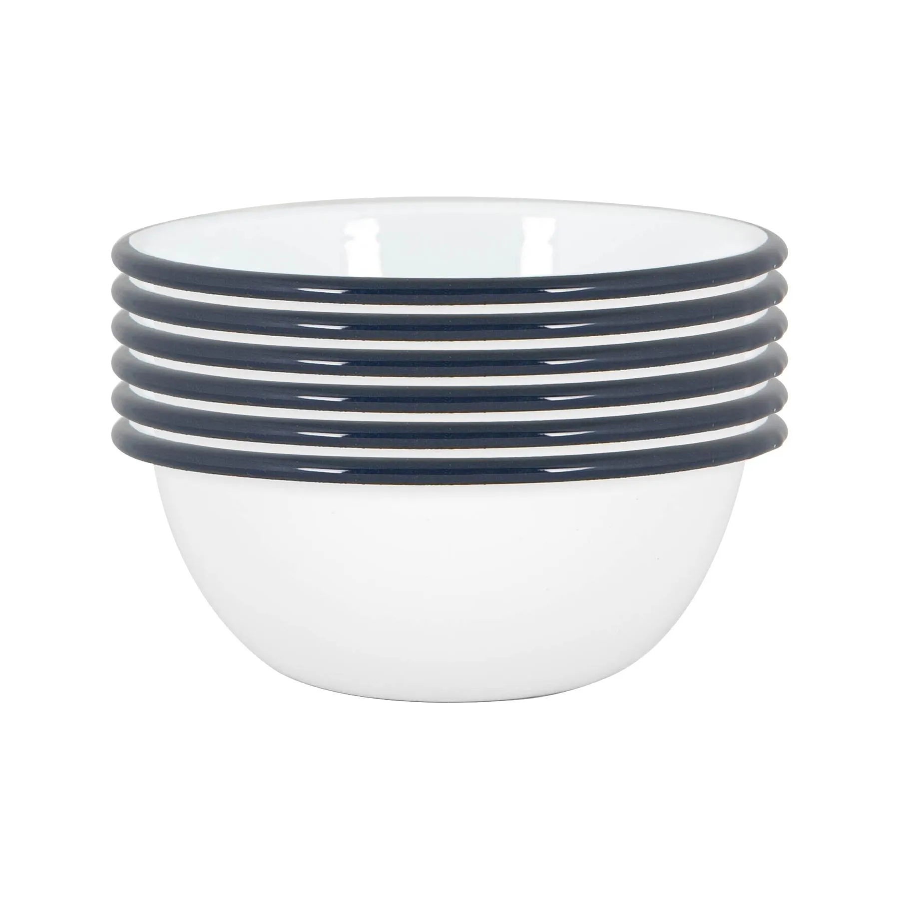 Argon Tableware 16cm White Enamel Bowls | Pack of Six | By Argon Tableware