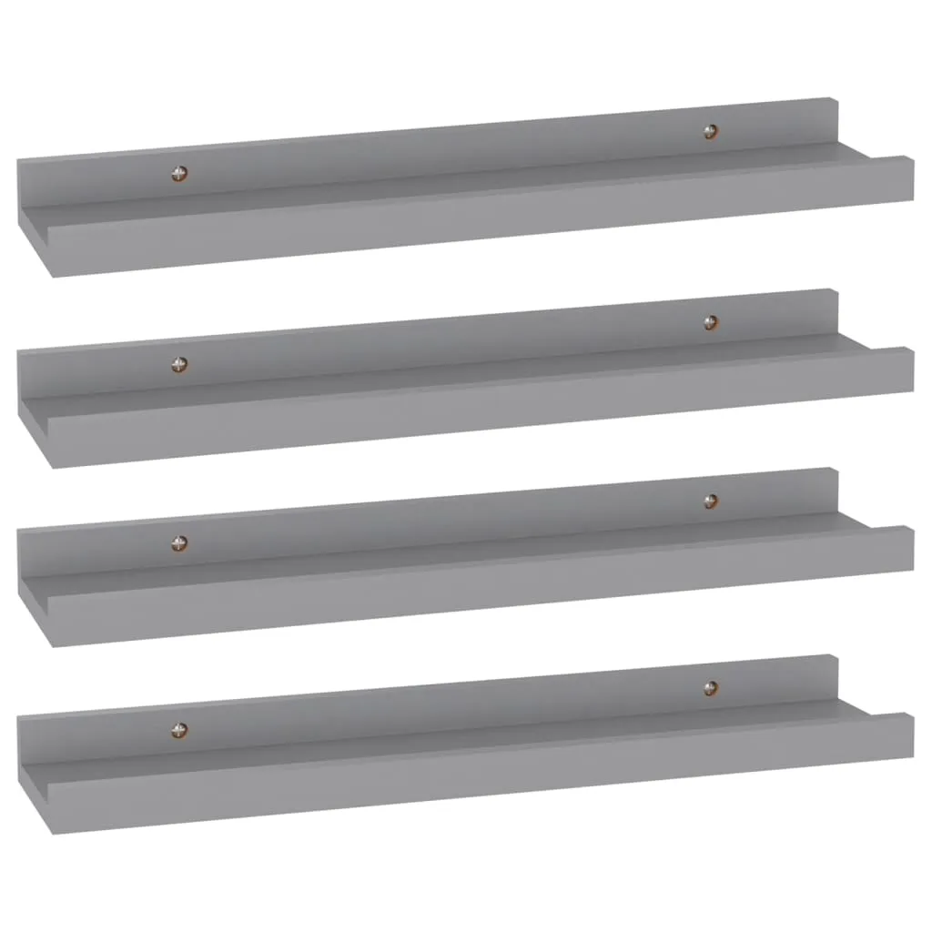 VidaXL Wall Shelves 4 pcs Grey 40x9x3 cm