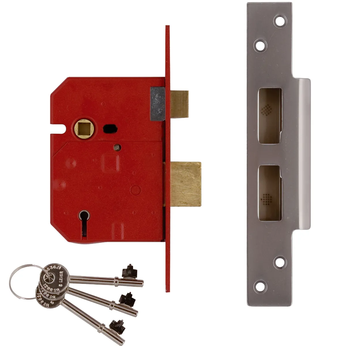 Union UNNY2234EP30 2234E 5 Lever BS Mortice Sashlock Plated Brass Finish 79.5mm 3 in Visi