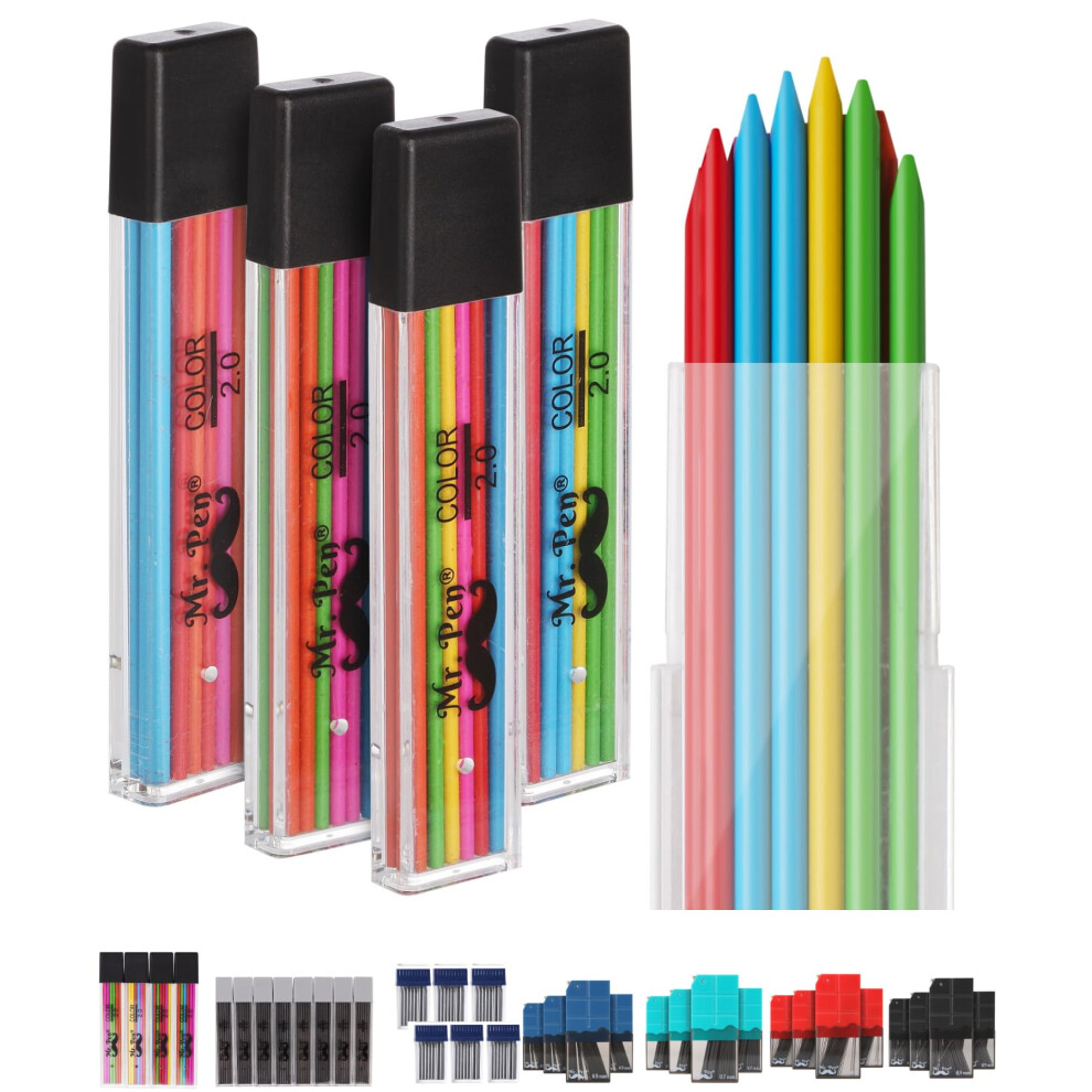 PEN & SWORD 2mm refill lead 48 pack colored lead pencil mechanical pencil lead colorful mechanical pencil 2mm lead 2mm lead pencil lead pencil lead refill lead