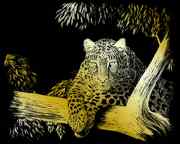 The Works A4 Gold Engraving Art Set: Leopard