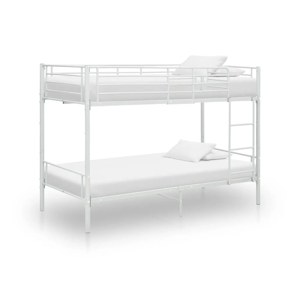 VidaXL Bunk Bed White Metal 90x200 cm
