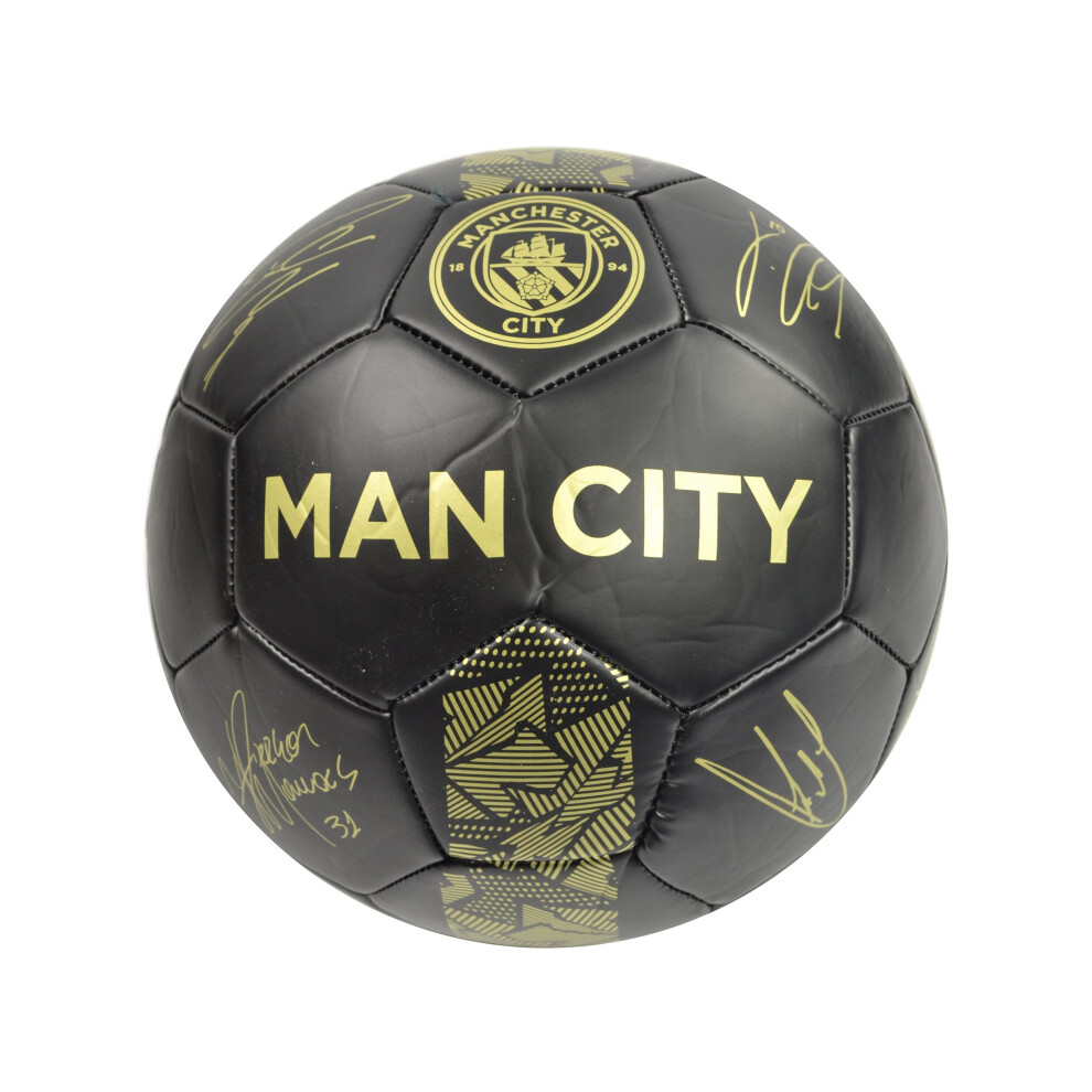 Manchester City FC. Man City Phantom Signature Ball Black Gold Size 5