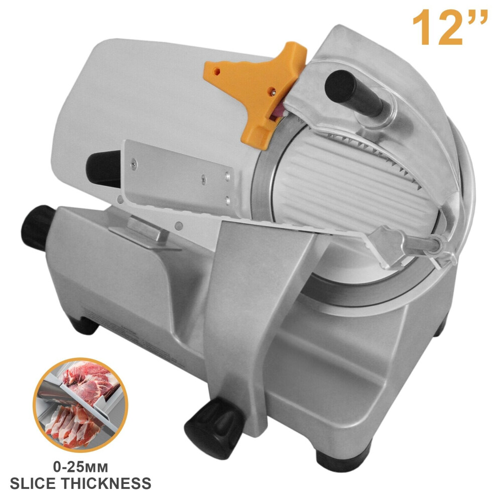 Kukoo Meat Slicer Electric Food Deli Cutter 12" Veg Bread Stainless Steel Machine