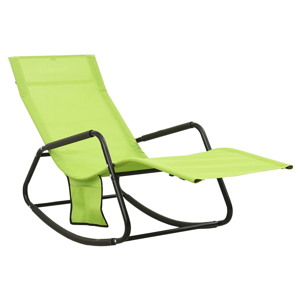 VidaXL Sun Lounger Steel and Textilene Green