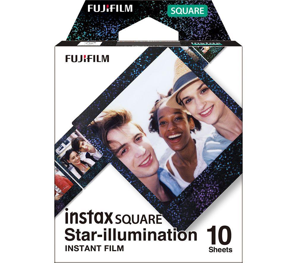 Fujifilm INSTAX Square Star-Illumination Frame Film - 10 Shot Pack, Patterned,Black