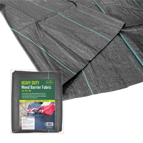 Gardenkraft 2M X 10M Sheet Woven Weed Control Fabric Cover - Black