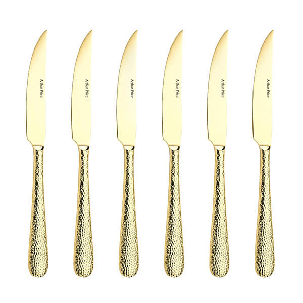 Arthur Price Champagne Avalon Box of 6 Steak Knives