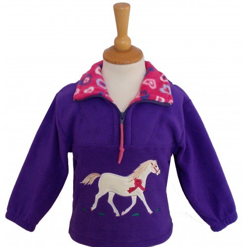 British Country Collection Purple Champion Pony Childrens Fleece Jacket - Small