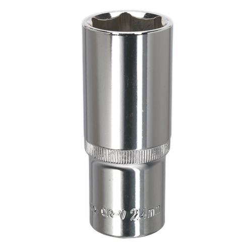 Sealey SP1224D WallDrive® Socket 24mm Deep 1/2"Sq Drive Fully Polished